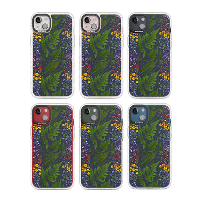 Busy Floral And Fern Design Navy