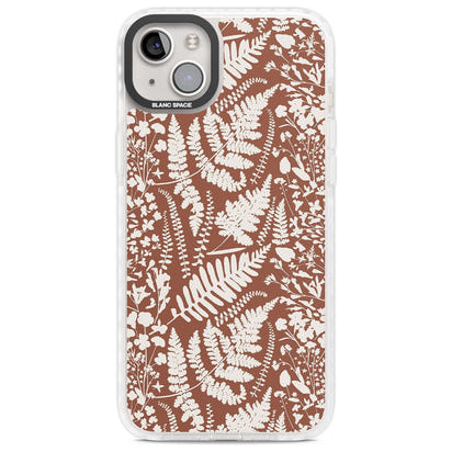 Fleurs sauvages et fougères sur terre cuite