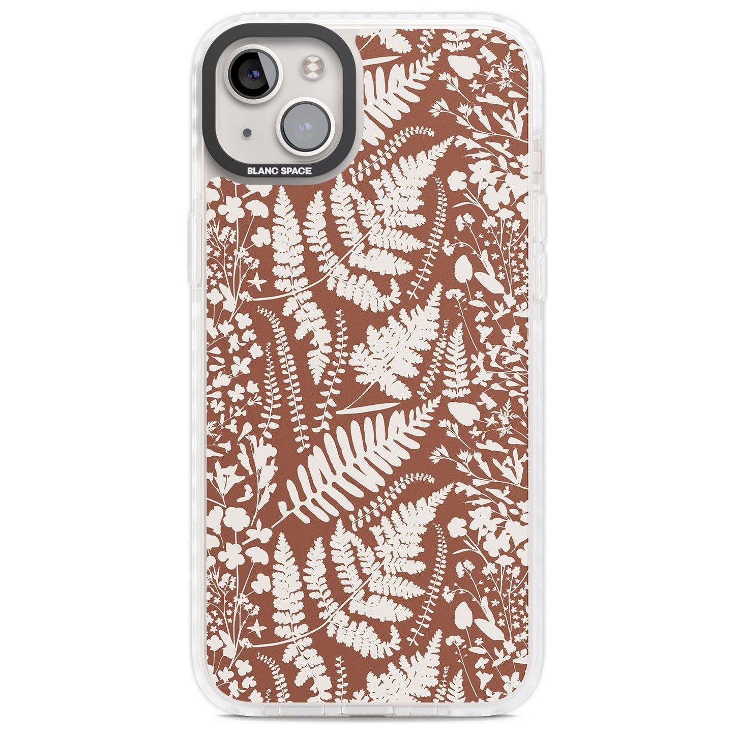 Fleurs sauvages et fougères sur terre cuite