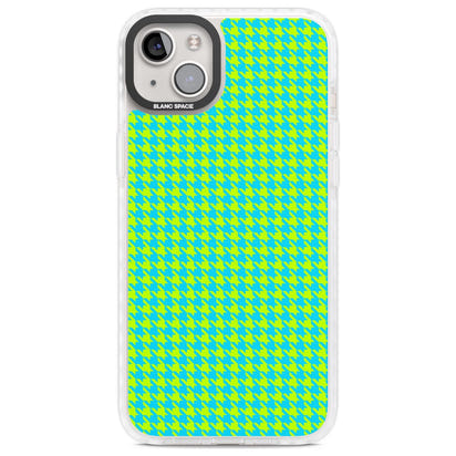 Neon Lime & Turquoise Houndstooth