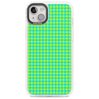 Neon Lime & Turquoise Houndstooth