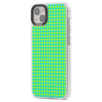 Neon Lime & Turquoise Houndstooth