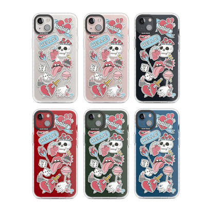 Autocollants Crâne et Fleurs