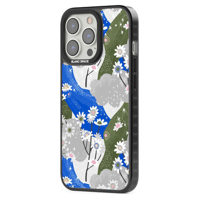 Blue & Grey Daisies Pattern