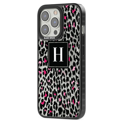 Personalised Clear Pink Leopard Monogram