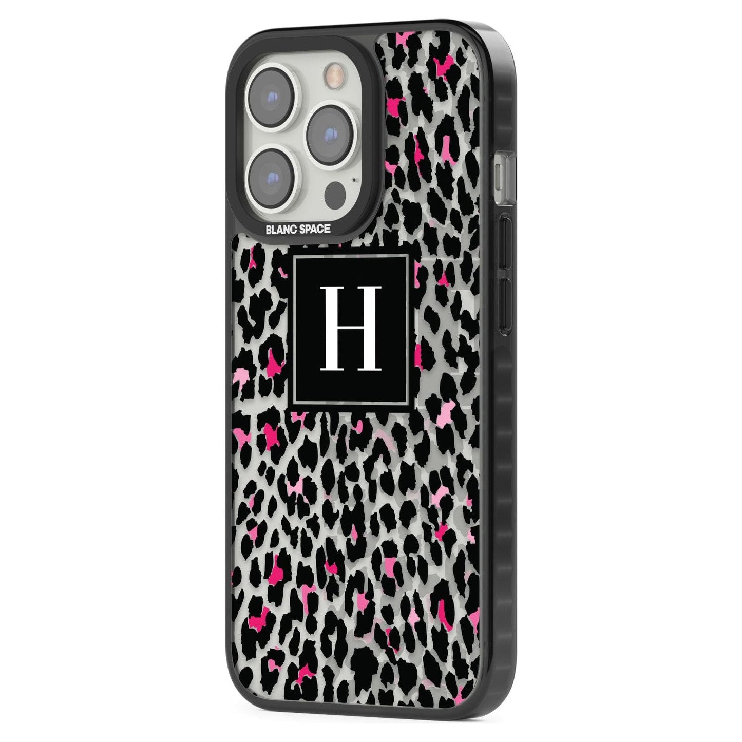Personalised Clear Pink Leopard Monogram