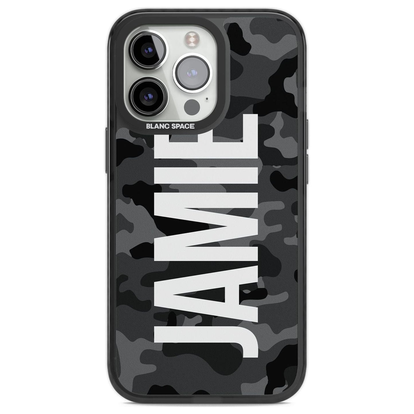 Personalised Black Camo Name Vertical
