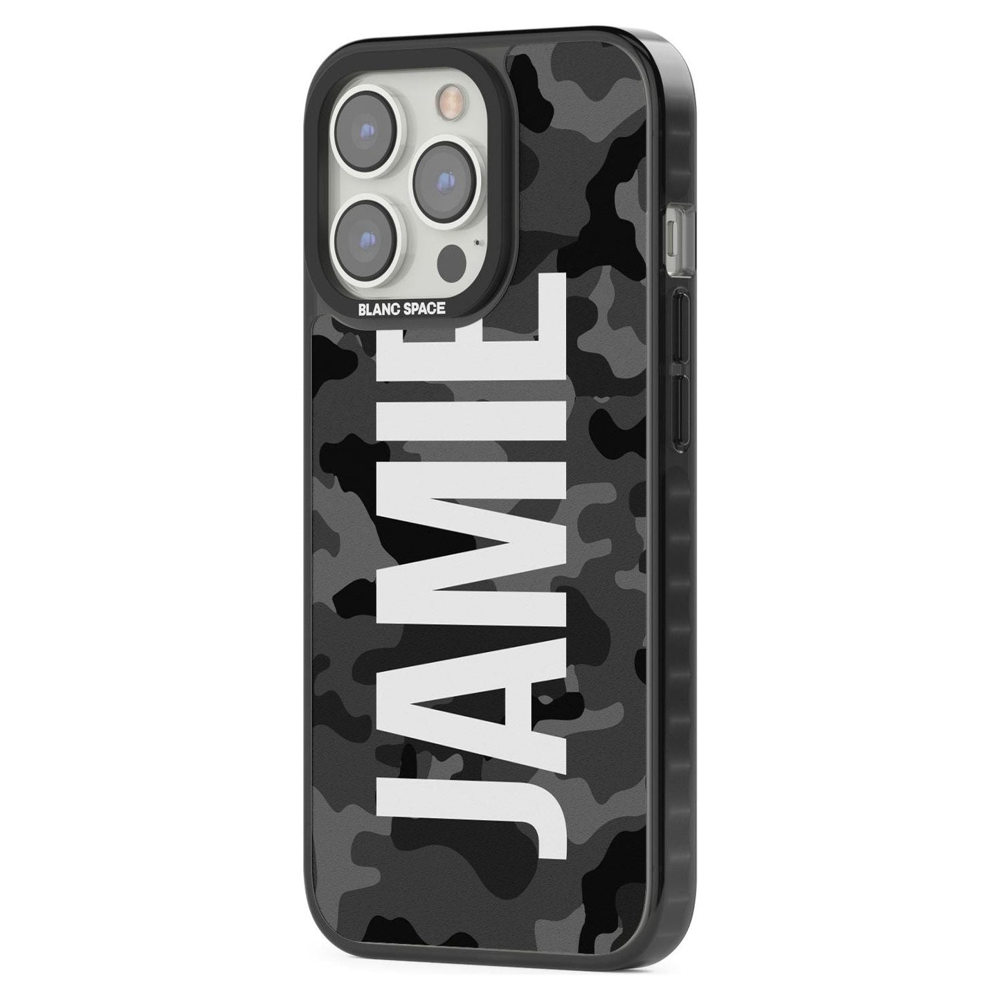Personalised Black Camo Name Vertical