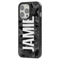 Personalised Black Camo Name Vertical