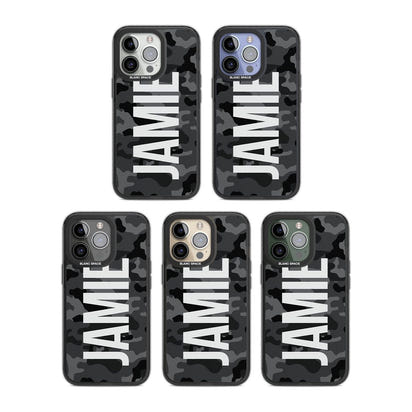 Personalised Black Camo Name Vertical