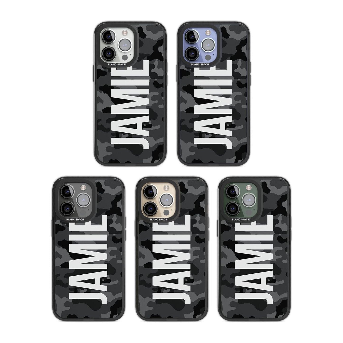Personalised Black Camo Name Vertical
