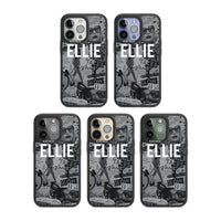 Personalisierte Vintage-Collage in Graustufen