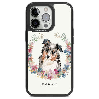 Personalised Australian Shepherd Floral Portrait