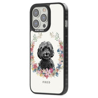 Personalised Black Cockapoo Floral Portrait