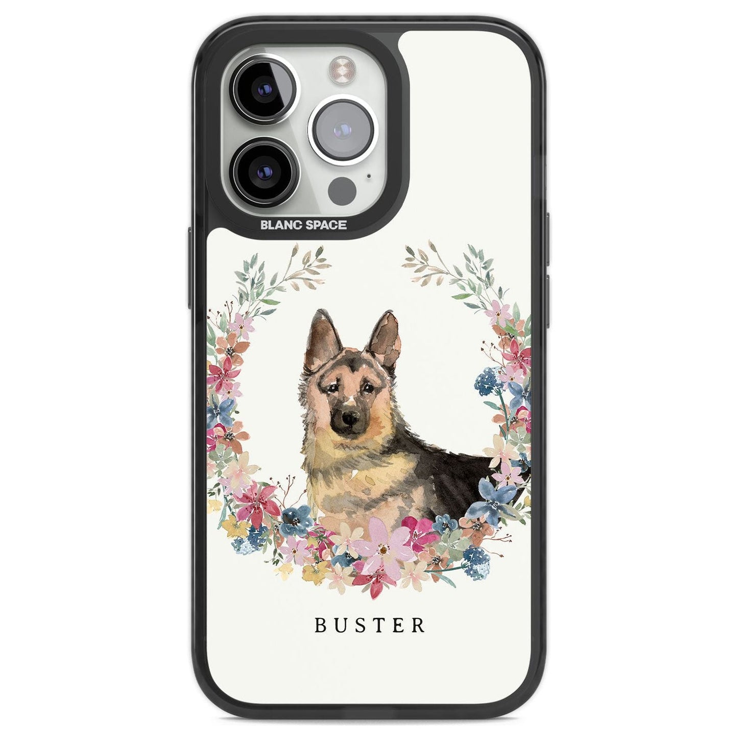 Personalised German Shepherd Floral Portrait