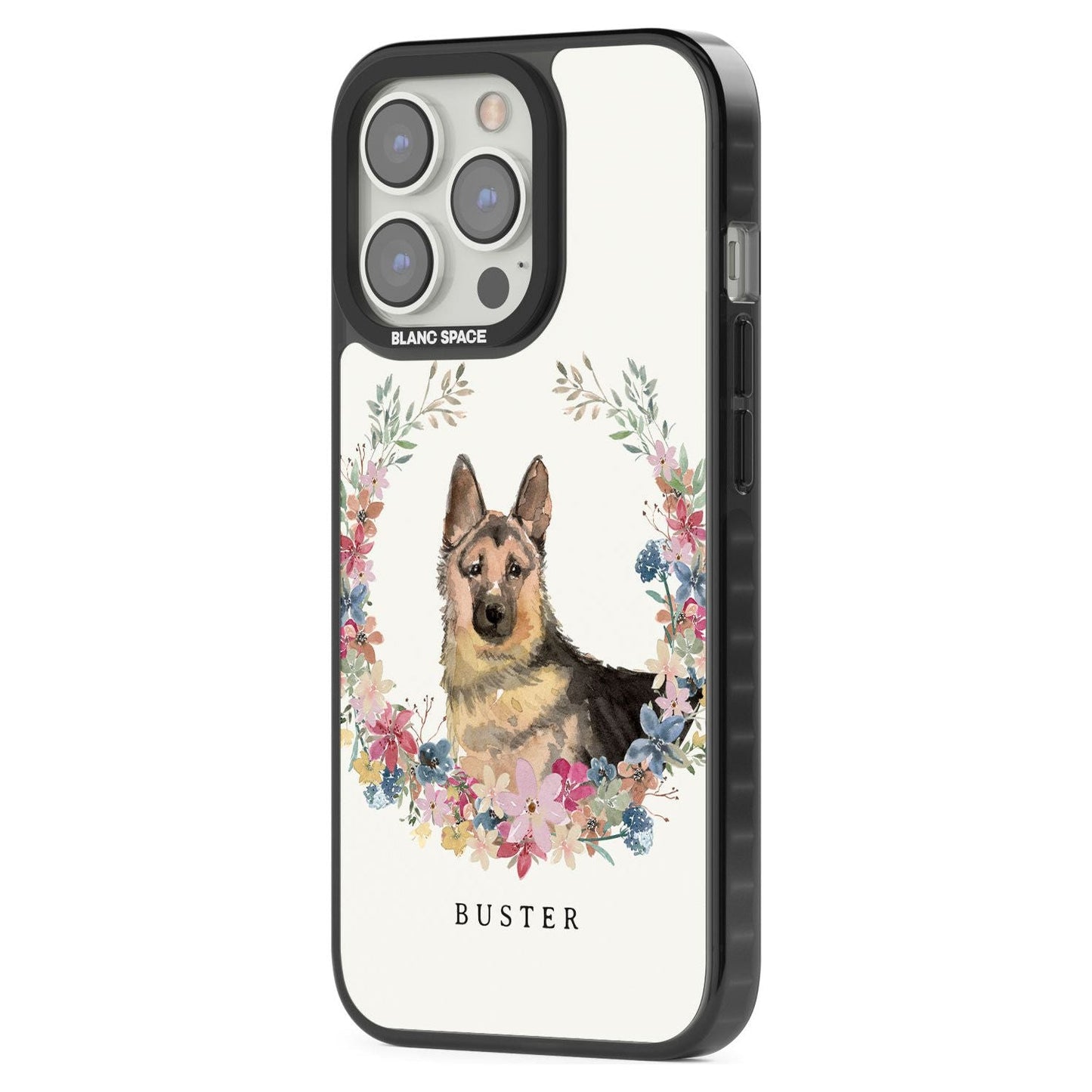 Personalised German Shepherd Floral Portrait