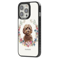 Personalised Brown Cockapoo Floral Portrait