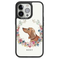 Personalised Tan Dachshund Floral Portrait