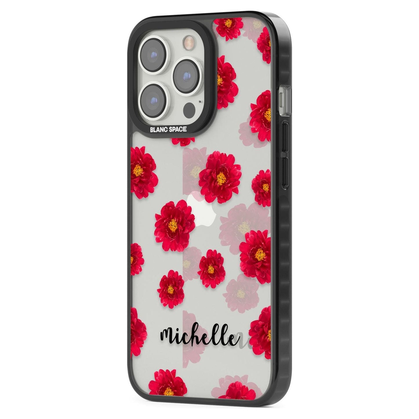 Personalised Red Peonies & Cursive