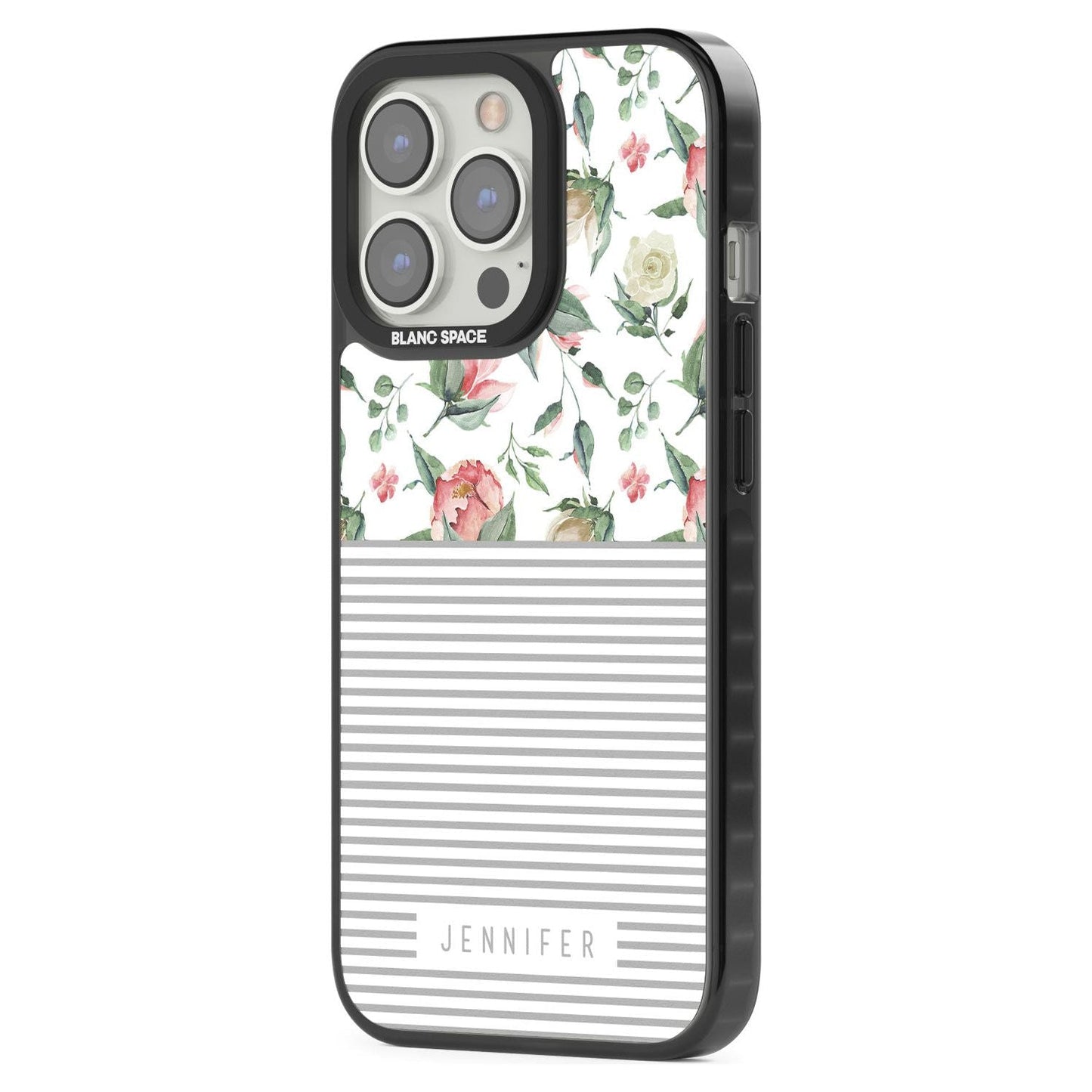 Personalised Light Floral Pattern & Stripes