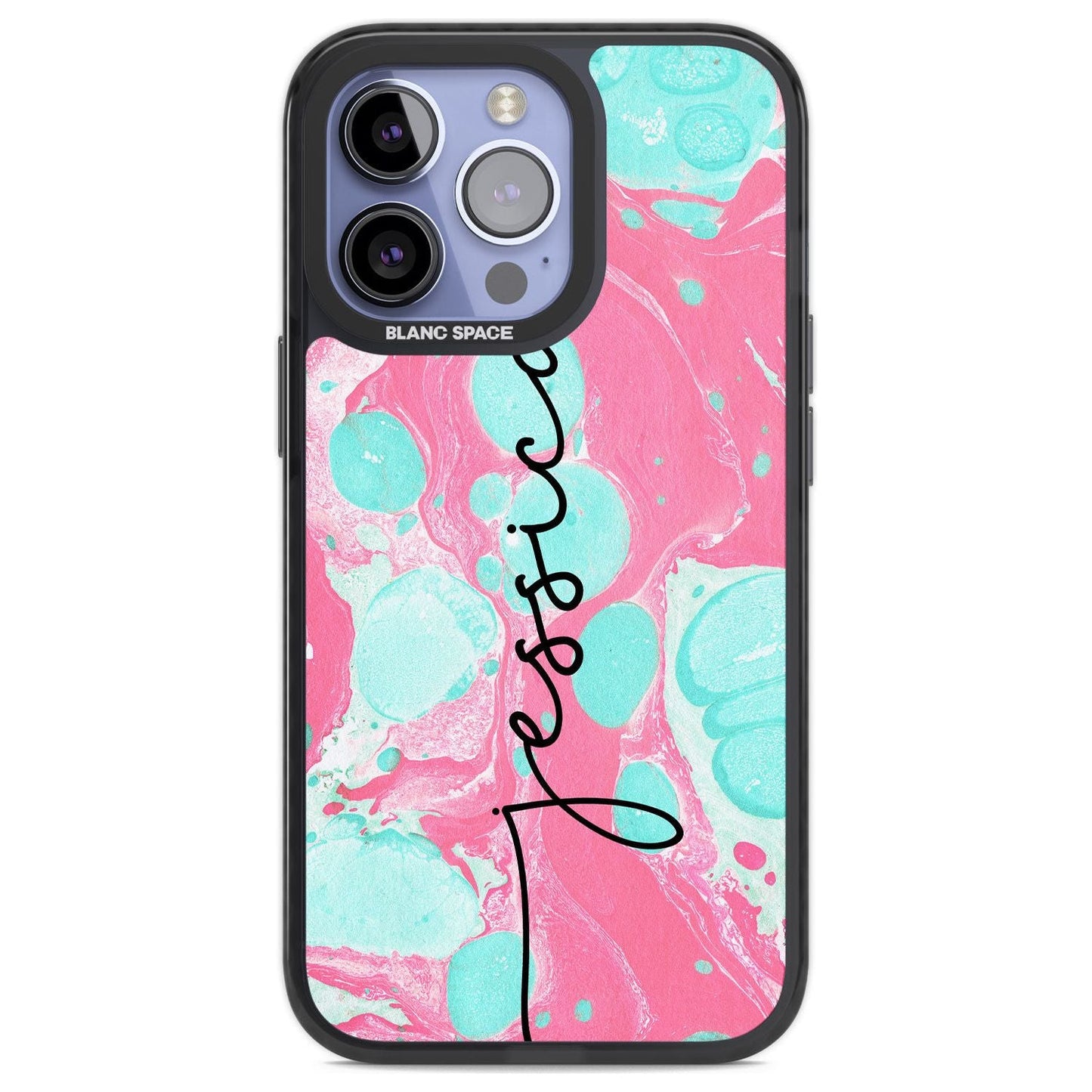 Personalised Turquoise & Pink Marbled