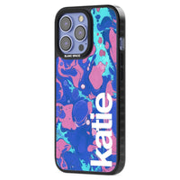 Personalisiertes marineblau-türkisfarbenes Marmor-Design