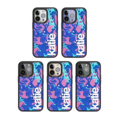 Personalisiertes marineblau-türkisfarbenes Marmor-Design