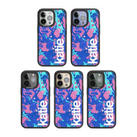 Personalisiertes marineblau-türkisfarbenes Marmor-Design