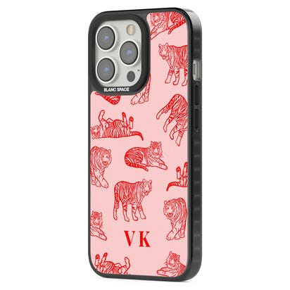 Personalised Red Tiger Outlines On Pink