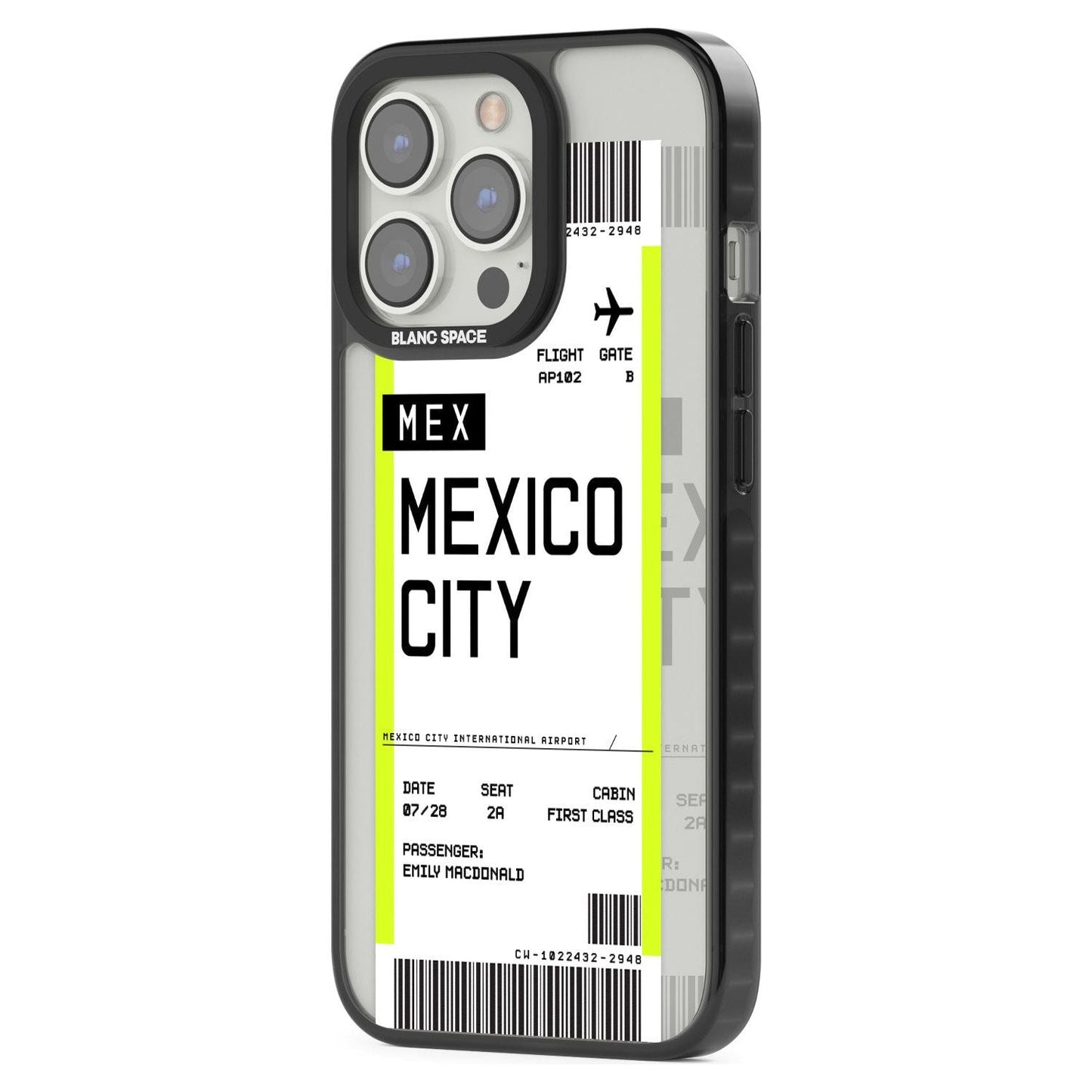 Carte d'embarquement personnalisée pour Mexico
