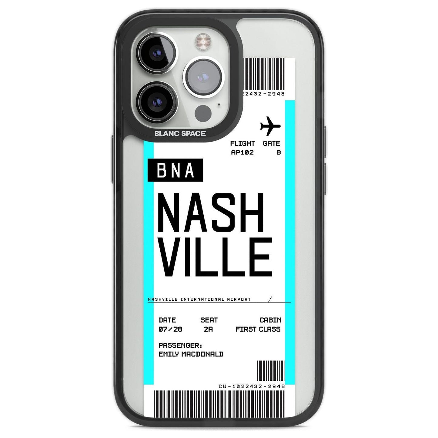 Carte d'embarquement personnalisée pour Nashville