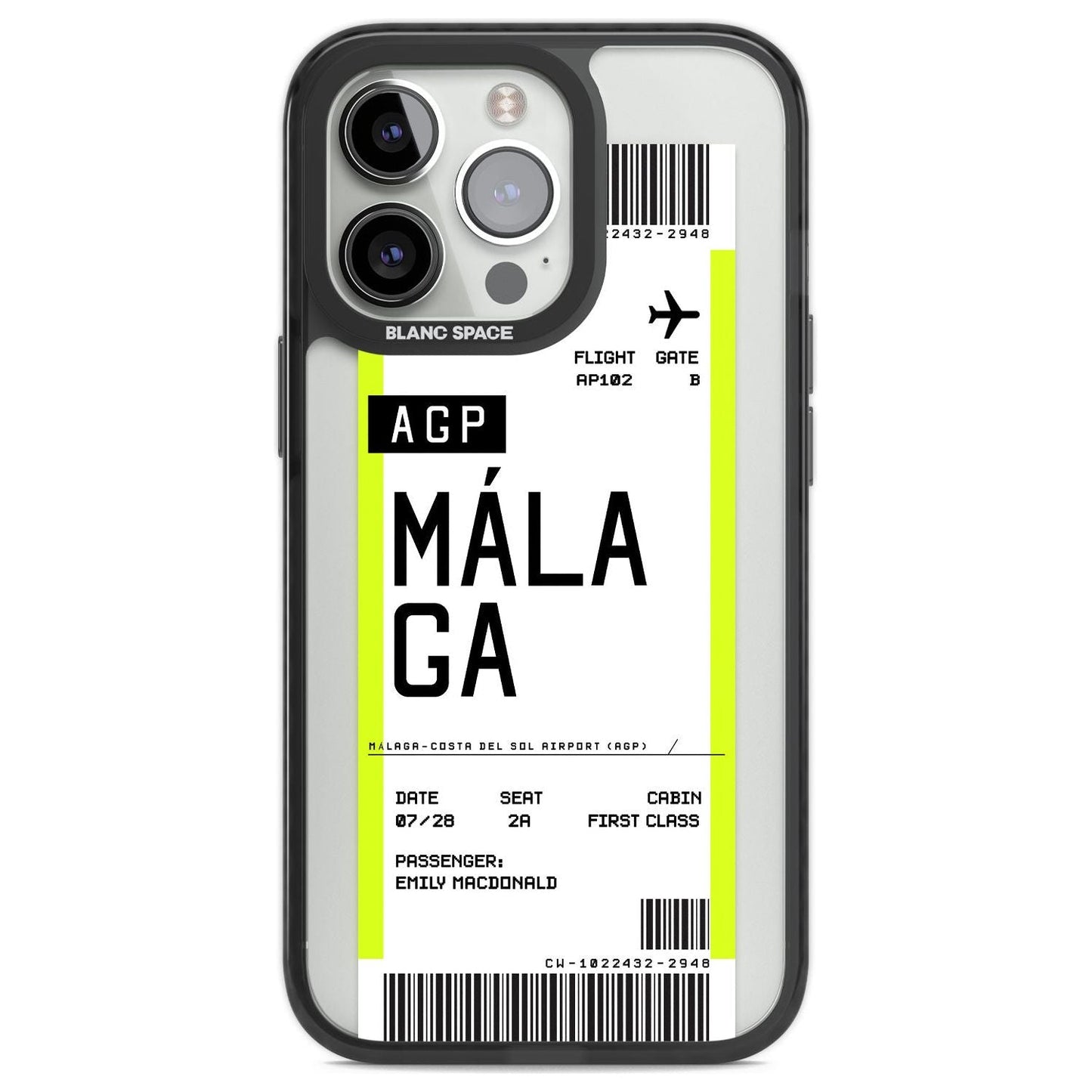 Personalised Málaga Boarding Pass