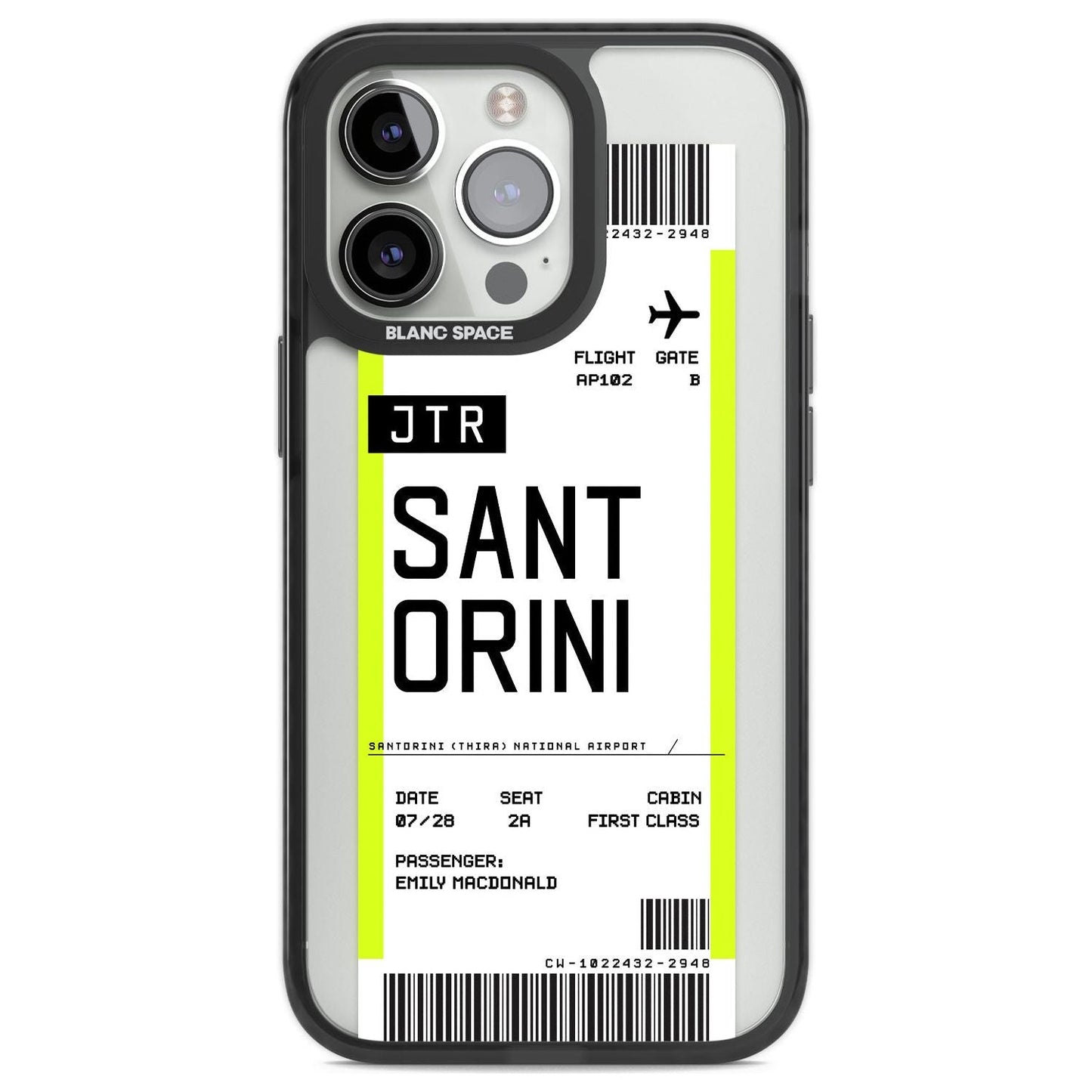 Personalisierte Bordkarte für Santorini