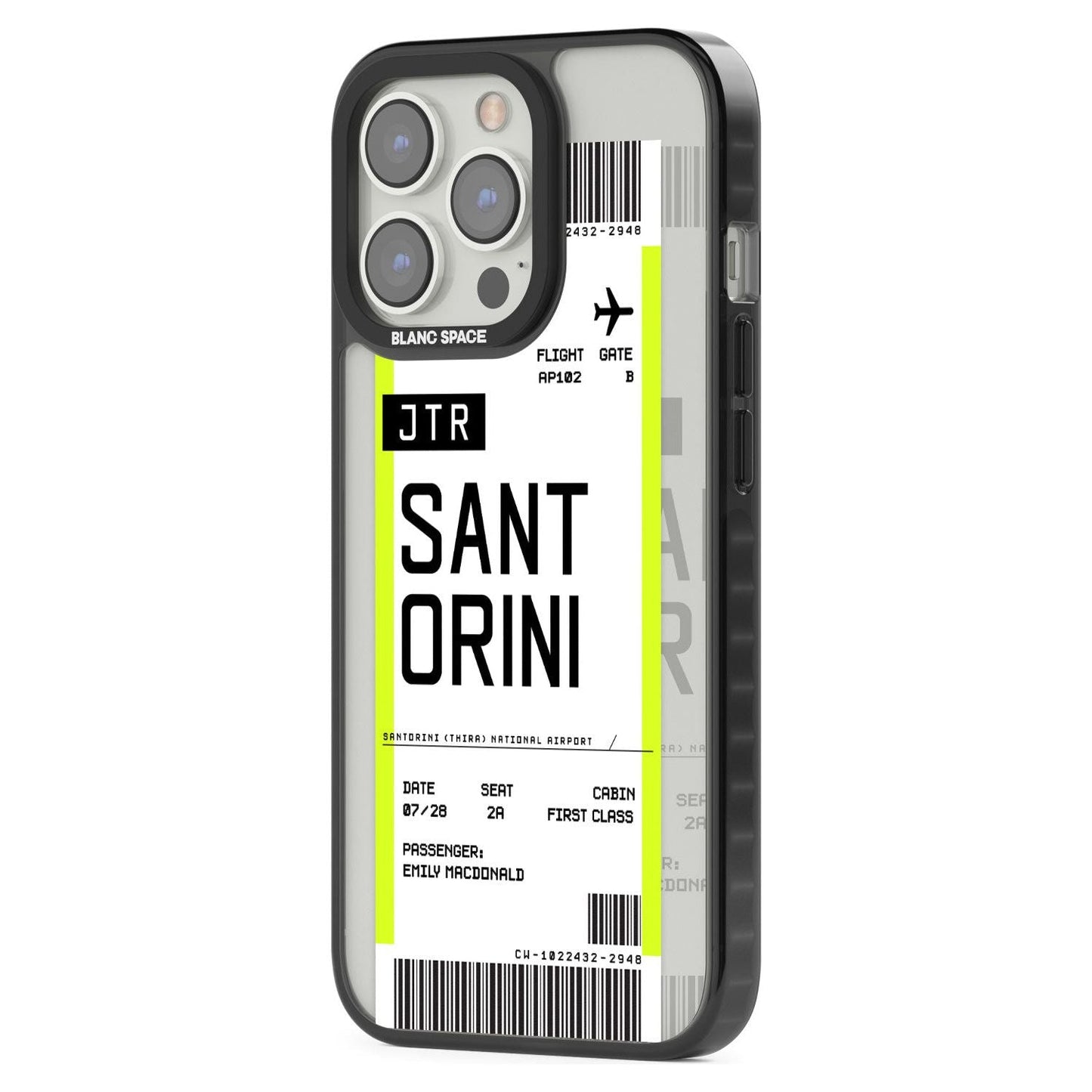 Personalisierte Bordkarte für Santorini