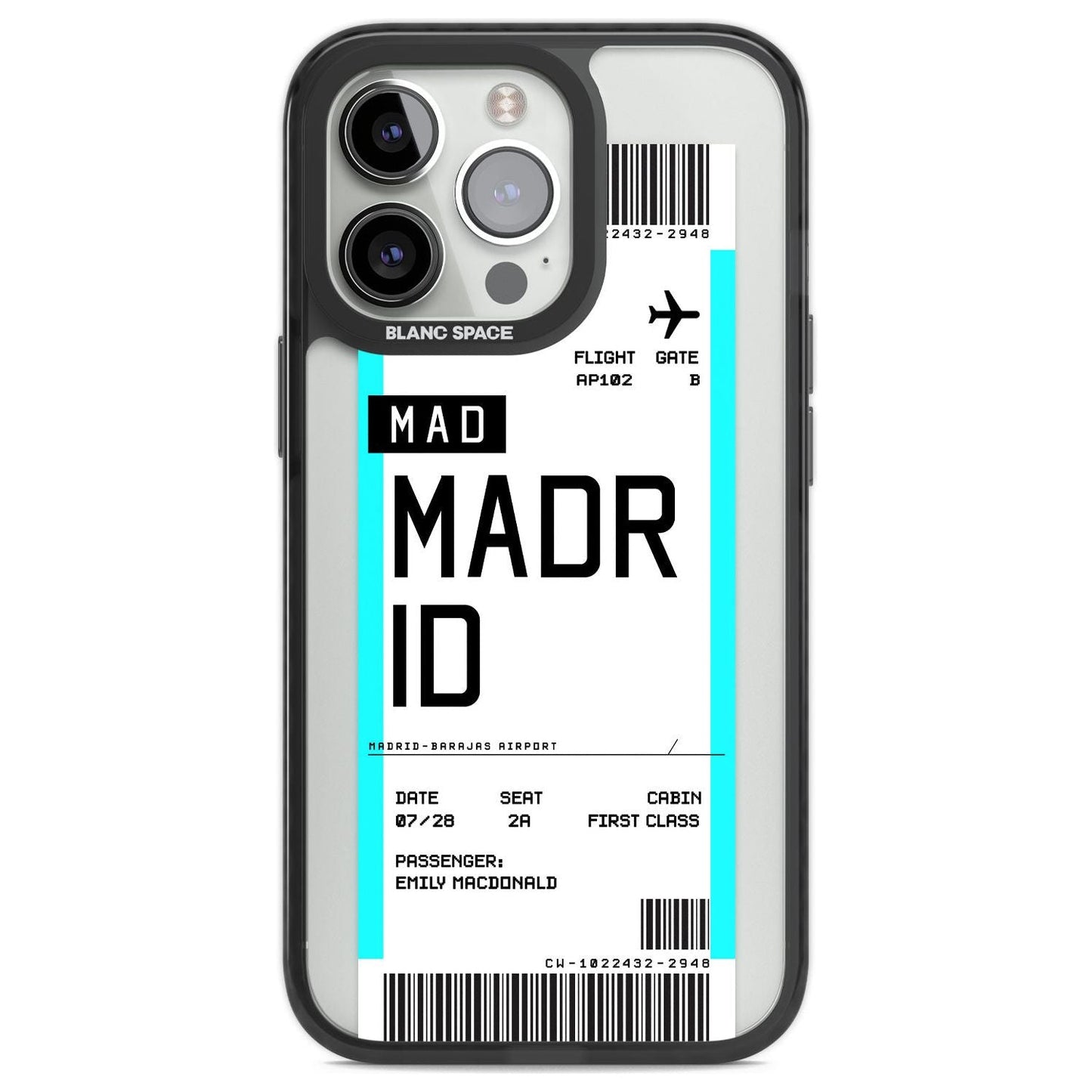 Personalised Madrid Boarding Pass