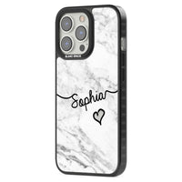 Personalised White Marble Heart