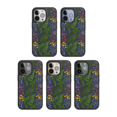 Busy Floral And Fern Design Navy