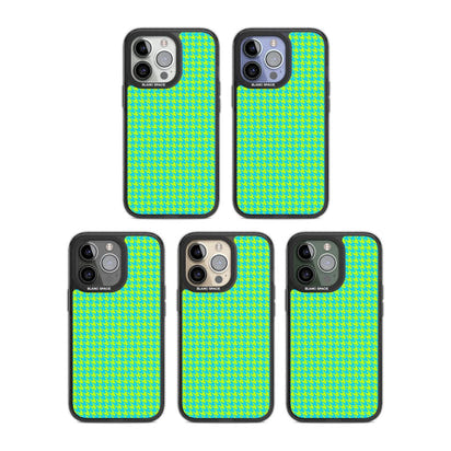 Neon Lime & Turquoise Houndstooth