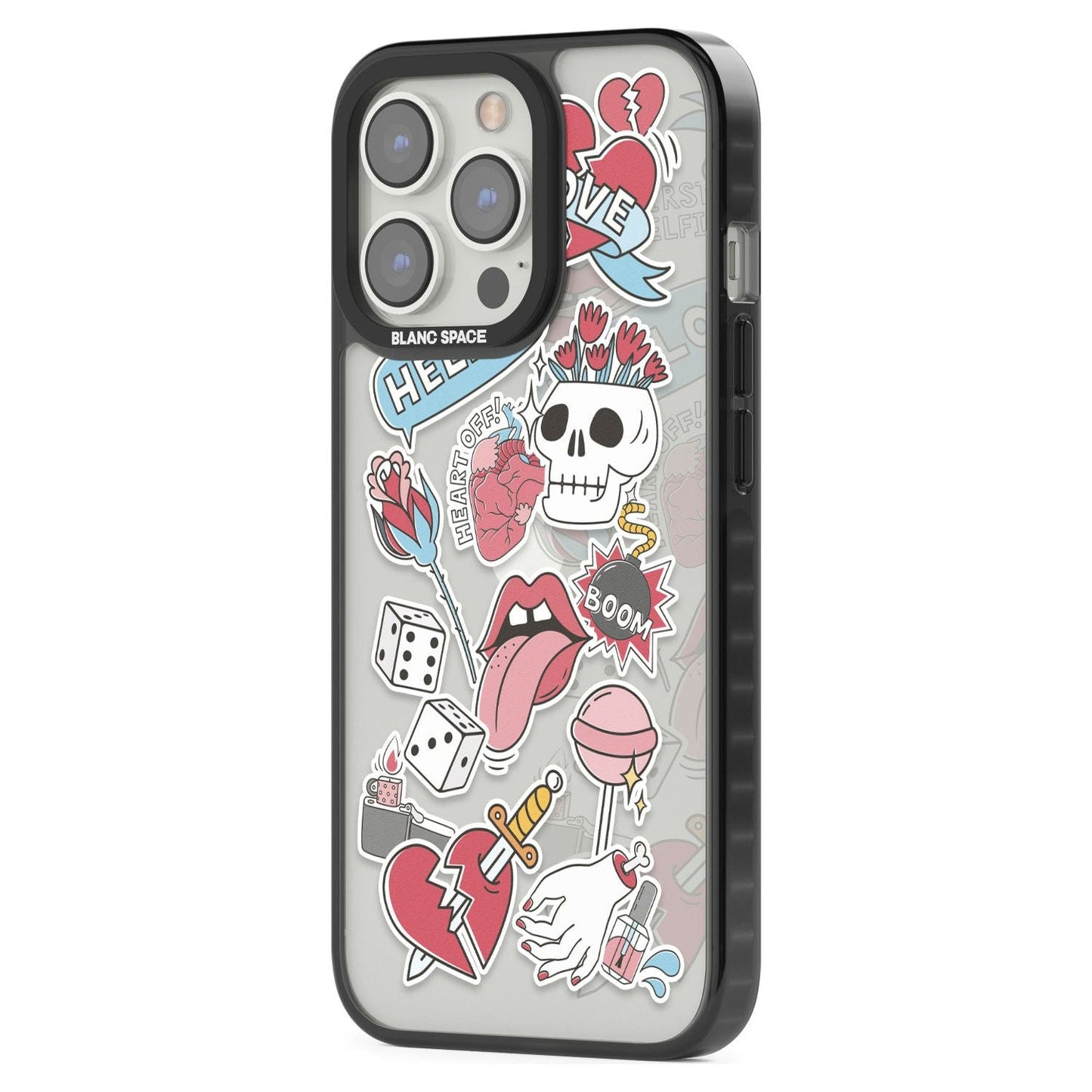 Autocollants Crâne et Fleurs