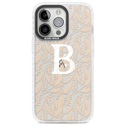 Monogramme personnalisé, motif floral abstrait subtil.