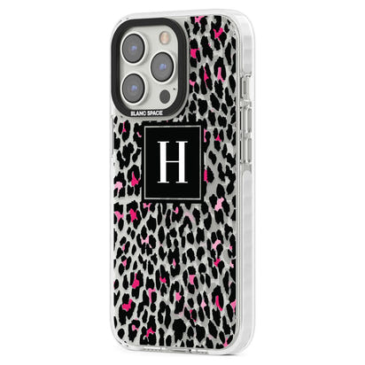 Personalised Clear Pink Leopard Monogram