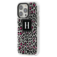 Personalised Clear Pink Leopard Monogram