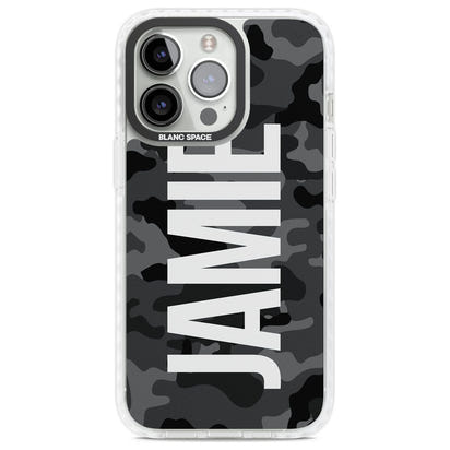 Personalised Black Camo Name Vertical