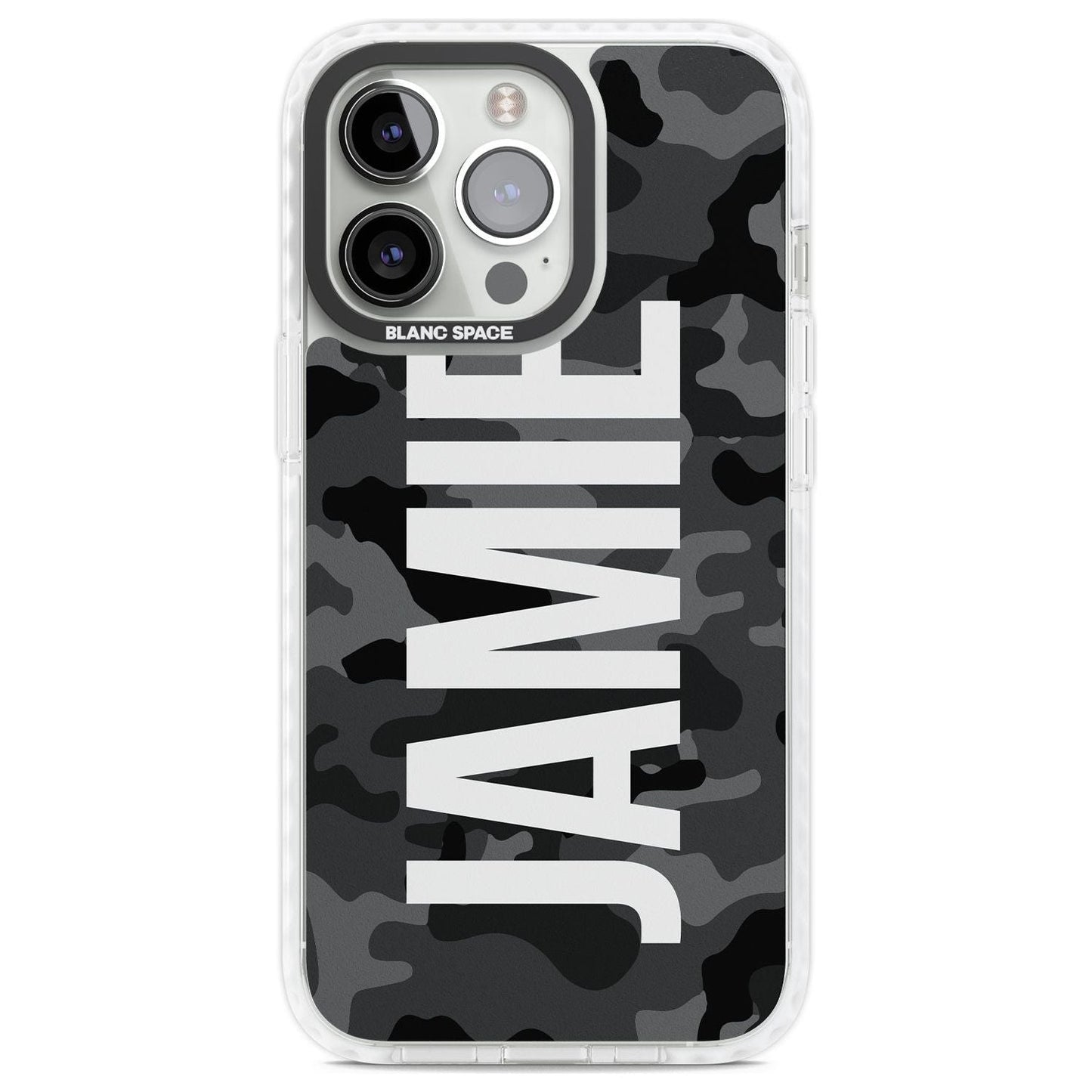 Personalised Black Camo Name Vertical