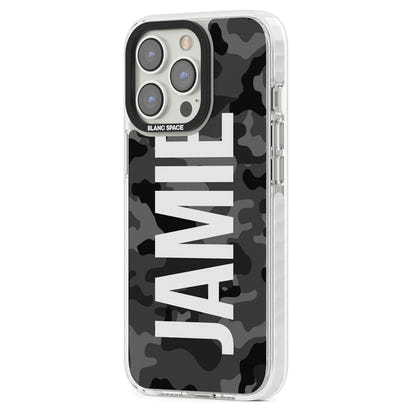 Personalised Black Camo Name Vertical