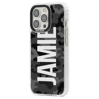 Personalised Black Camo Name Vertical