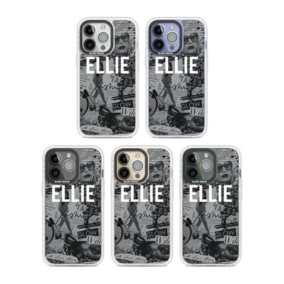 Personalisierte Vintage-Collage in Graustufen