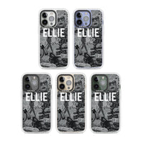 Personalisierte Vintage-Collage in Graustufen