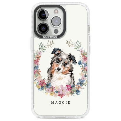 Personalised Australian Shepherd Floral Portrait