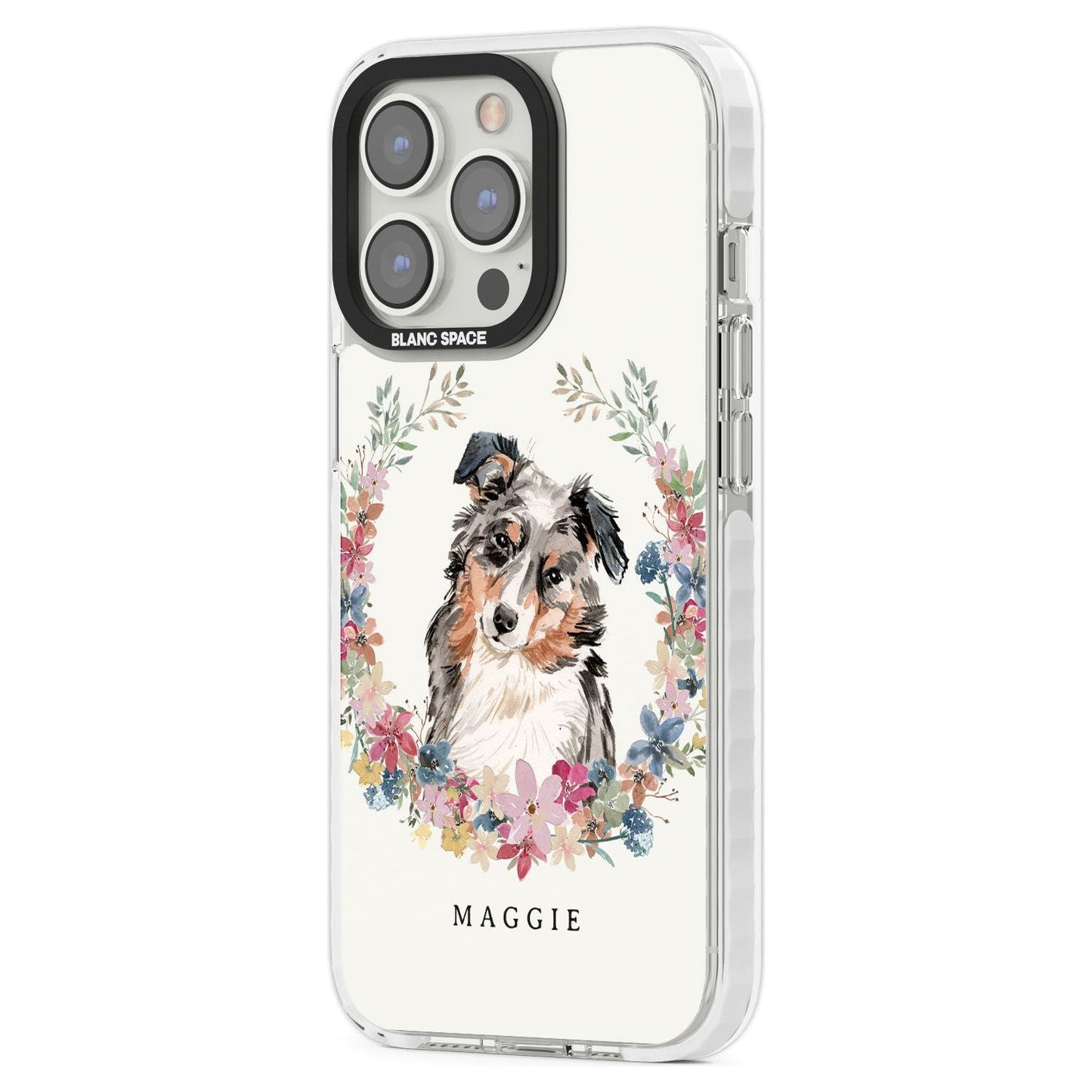 Personalised Australian Shepherd Floral Portrait